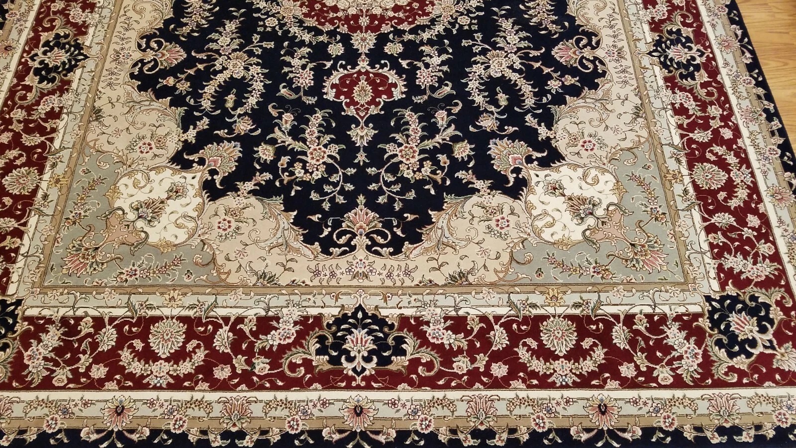 9' x 12' Hand Knotted 280 KPSI Masterpiece Wool & Silk Oriental Area Rug