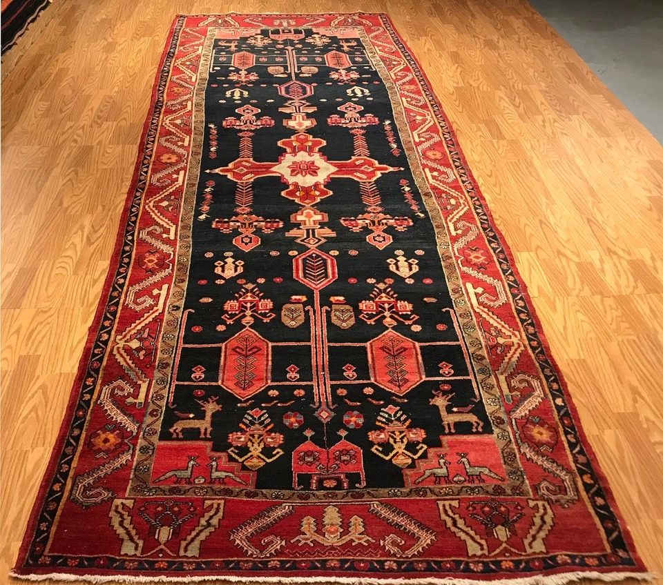 5 x 14  Runner  Antique Semi Geometric Malayer Hand Knotted Wool Vegetable Dye EB335894410331 Montaage