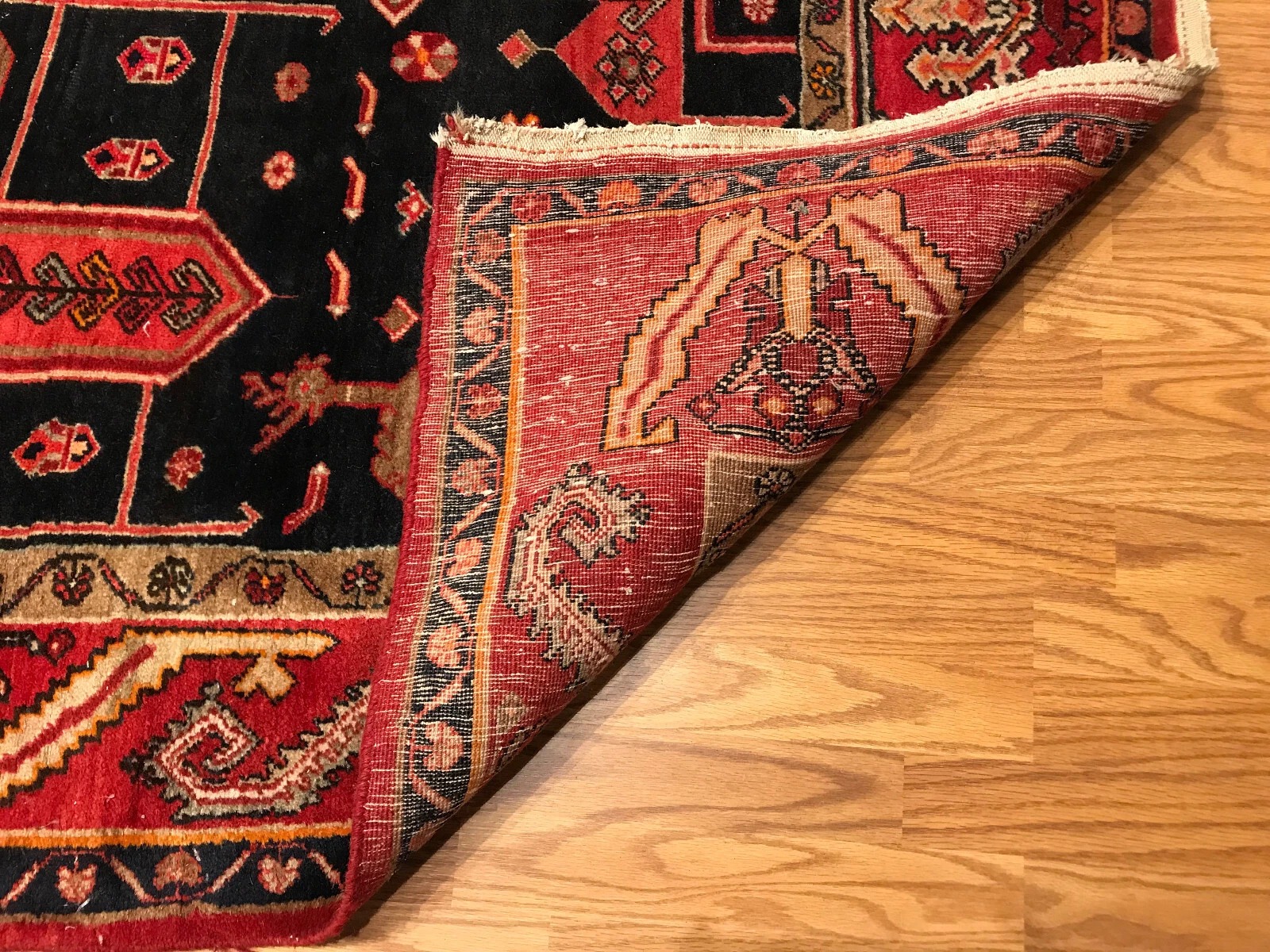 5 x 14 Runner Antique Semi Geometric Malayer Hand Knotted Wool Vegetable Dye