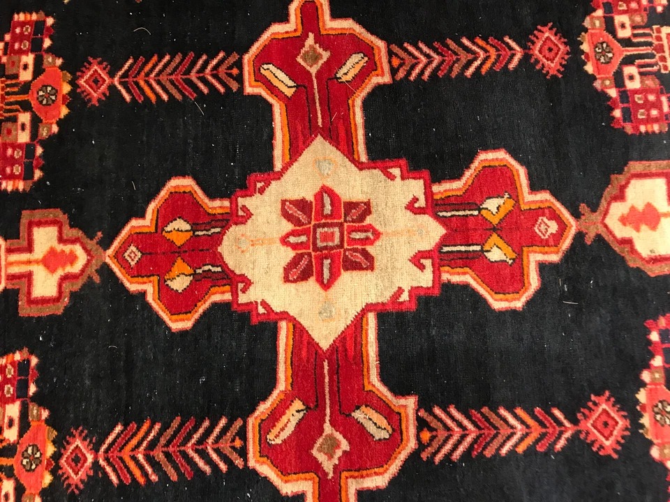 5 x 14 Runner Antique Semi Geometric Malayer Hand Knotted Wool Vegetable Dye