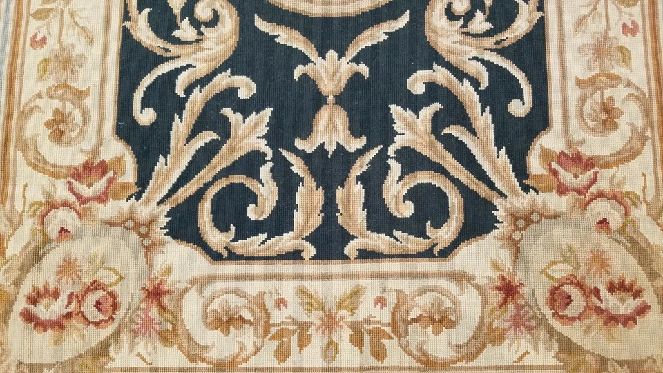 3 x 5 Hand Woven French Aubusson needle point Wool