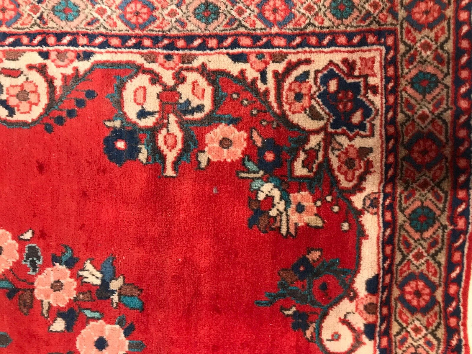 4.1 x 6.6 Vintage Tribal Medallion Red 100% Wool Vegetable Dye Rug
