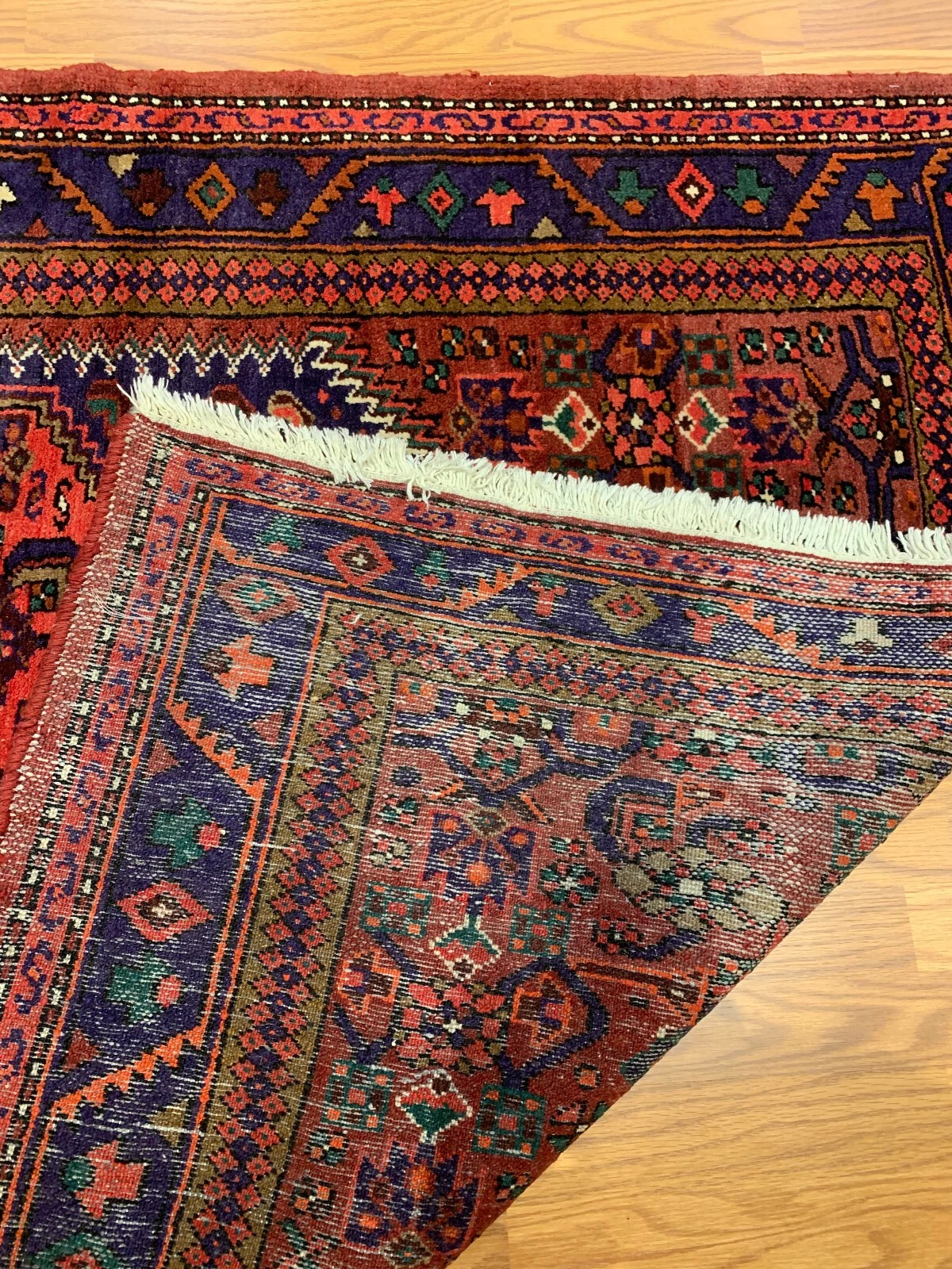 4.7 X 7 ft Vintage Tribal Antique Re Hand Knotted 100% Wool Vegetable Dye Rug