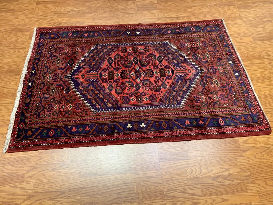 4.7 X 7 ft Vintage Tribal Antique Re Hand Knotted 100% Wool Vegetable Dye Rug