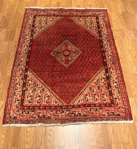 4.4 x6.8 Vintage Tribal 100% Wool Hand Knotted Vegetable Dye Area Rug