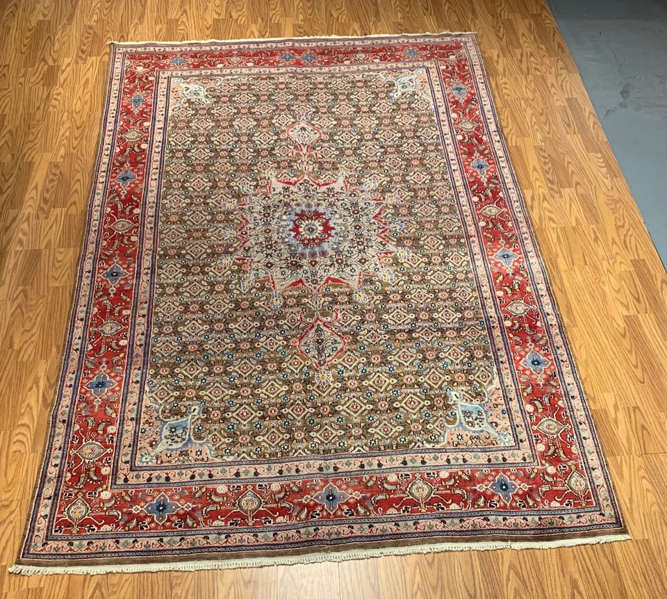 7 x 10 Vintage Hand Knotted 100% Wool Vegetable Dye Area Rug