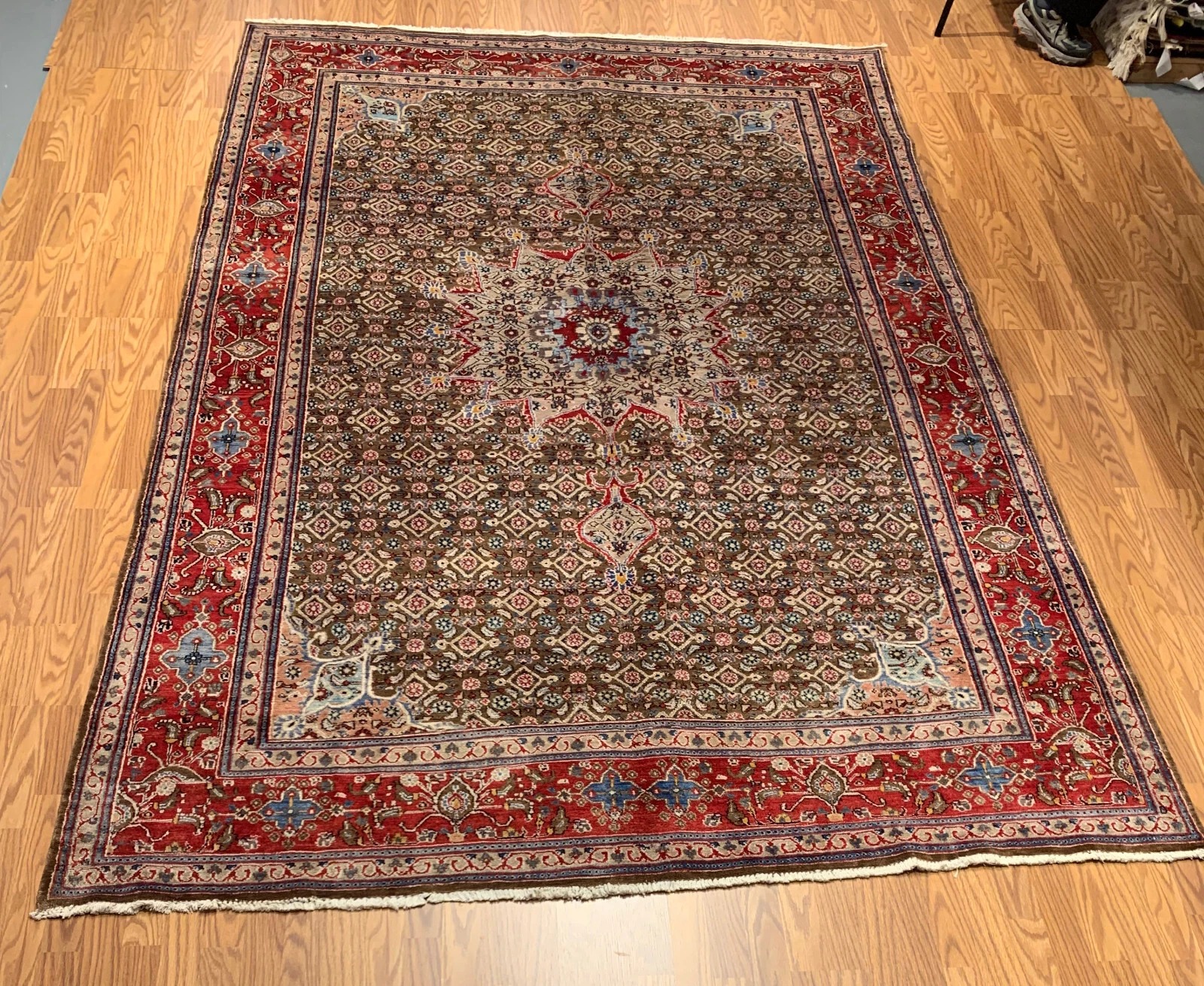 7 x 10 Vintage Hand Knotted 100% Wool Vegetable Dye Area Rug