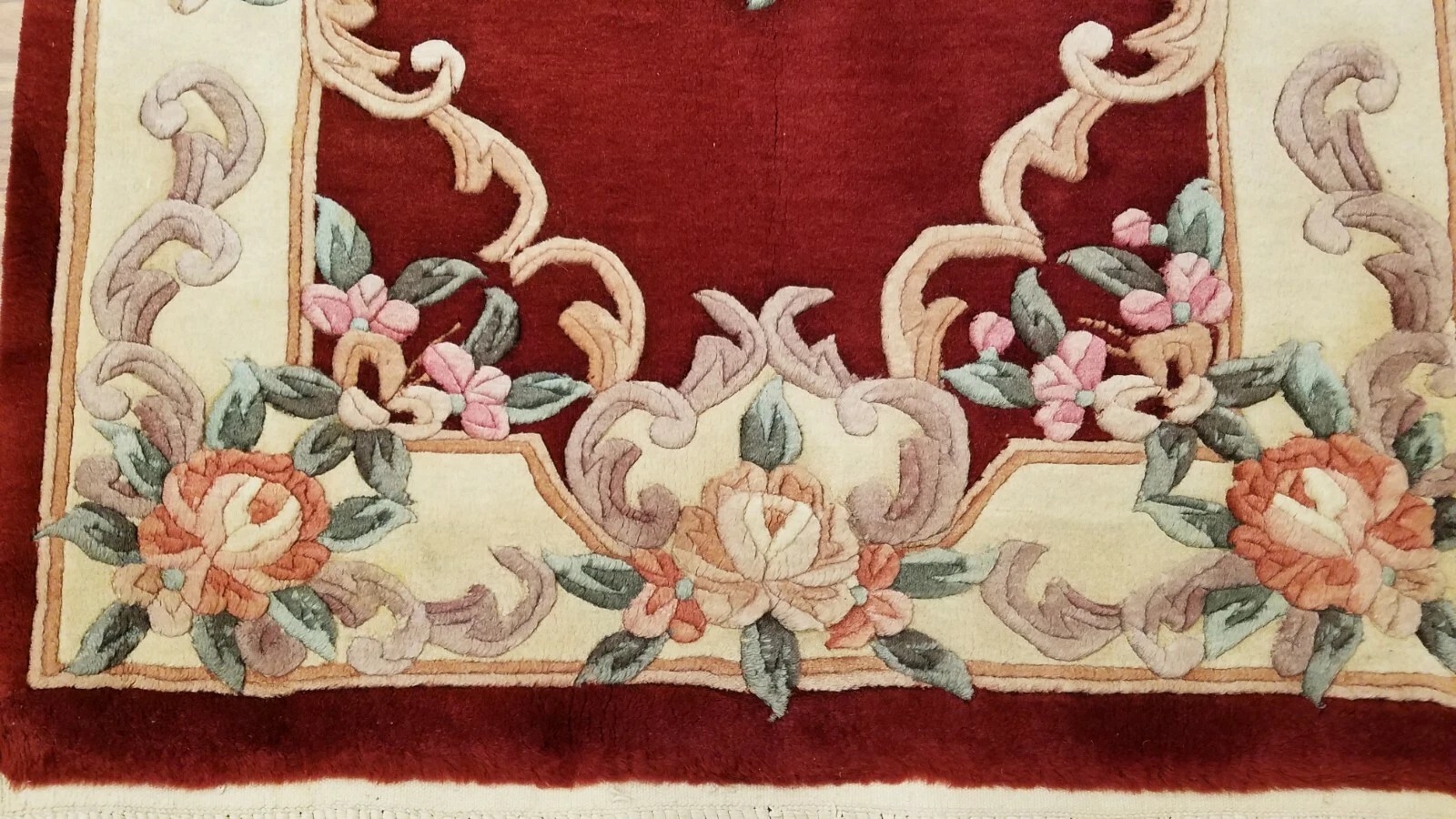 3 x 5 Rusty Red Hand Woven French Aubusson 90L Wool