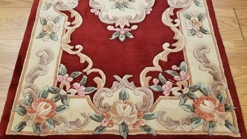 3 x 5 Rusty Red Hand Woven French Aubusson 90L Wool