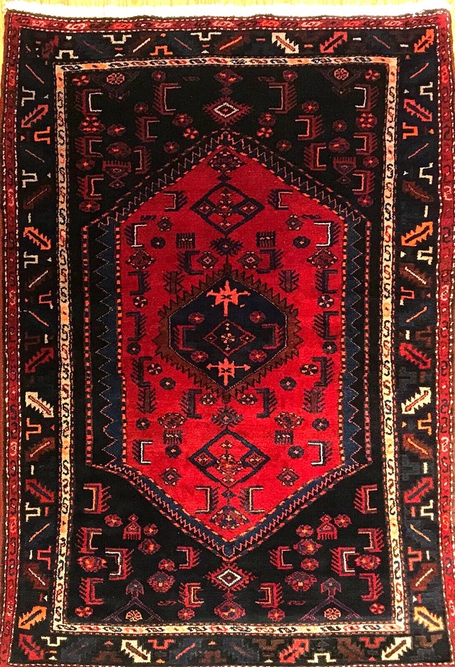 4 x 6.4 Vintage Tribal 100% Wool Hand Knotted Vegetable Dye Area Rug
