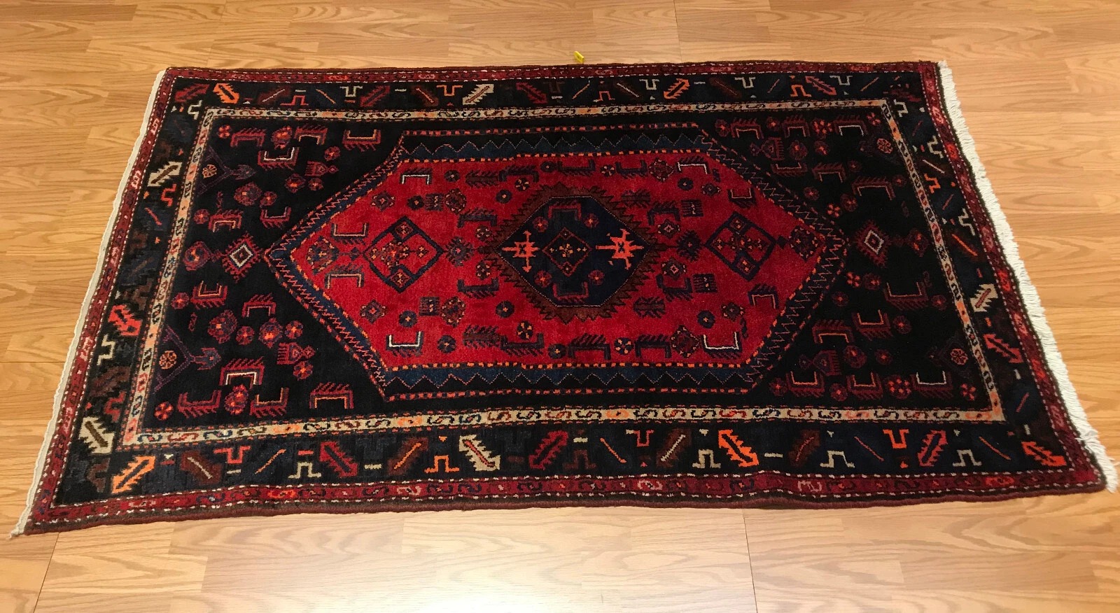 4 x 6.4 Vintage Tribal 100% Wool Hand Knotted Vegetable Dye Area Rug