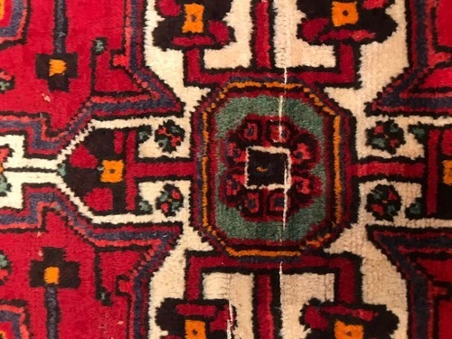 4.2 x 7.2 Vintage Tribal Geometric Navy 100% Wool Vegetable Dye Rug