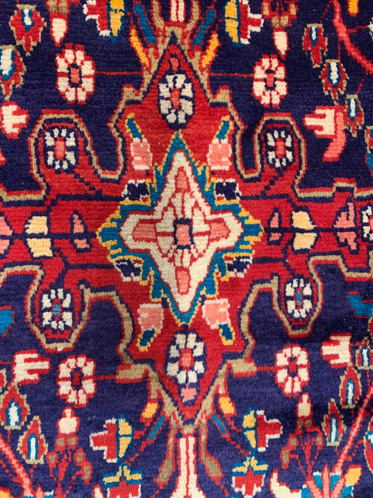 4.2 X 6.7 Vintage Tribal Navy Hand Knotted 100% Wool Vegetable Dye Rug