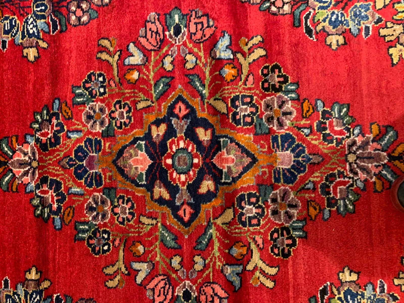 5.8 x 7.2 ft Vintage Tribal Floral Red 100% Wool Vegetable Dye Rug