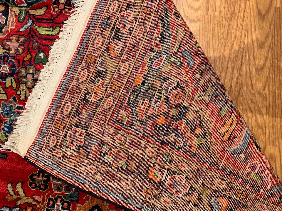 5.8 x 7.2 ft Vintage Tribal Floral Red 100% Wool Vegetable Dye Rug