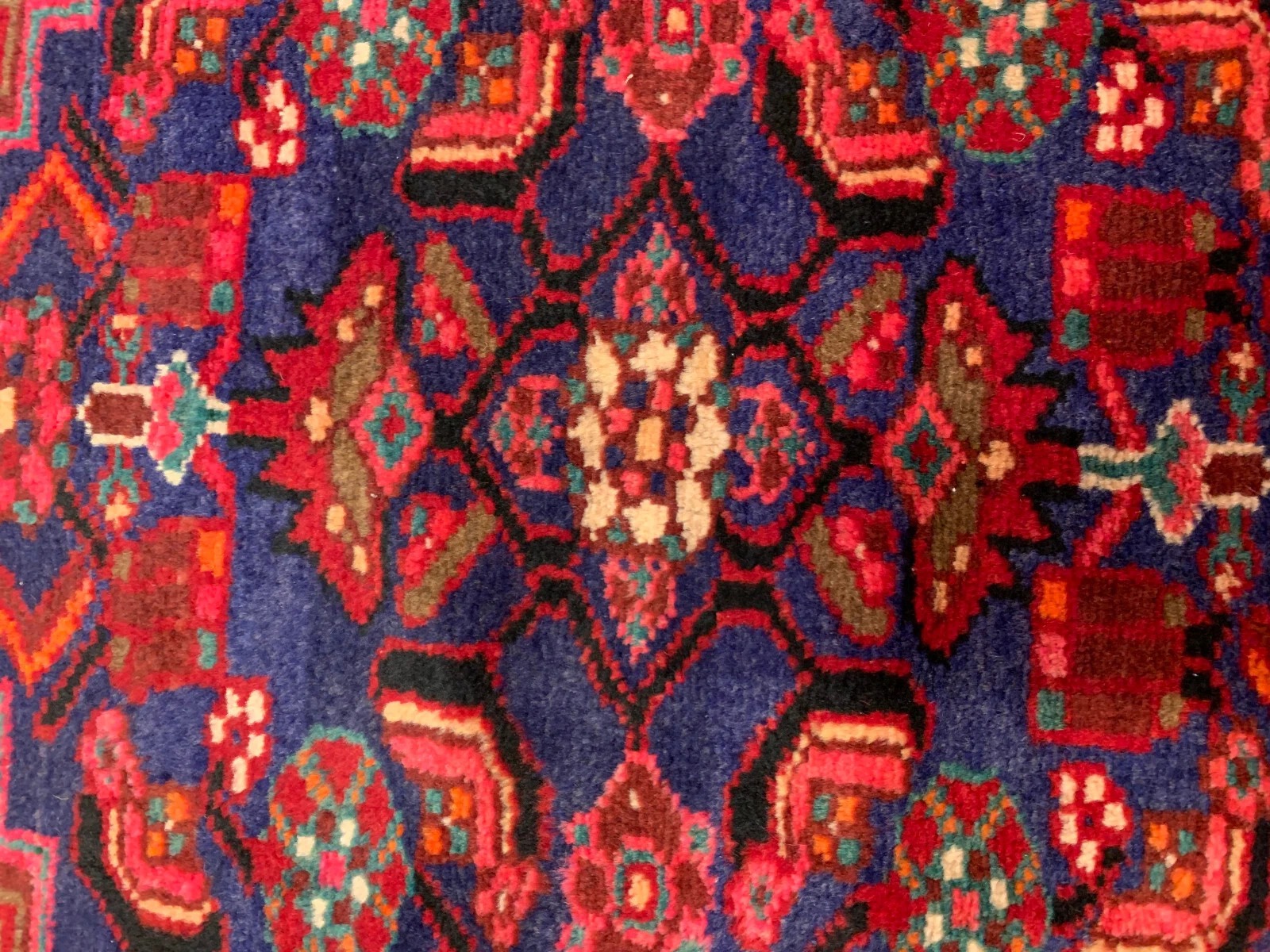4.7 x 7.6 Vintage Tribal Red 100% Wool Hand Made Rug Vegetable Dye