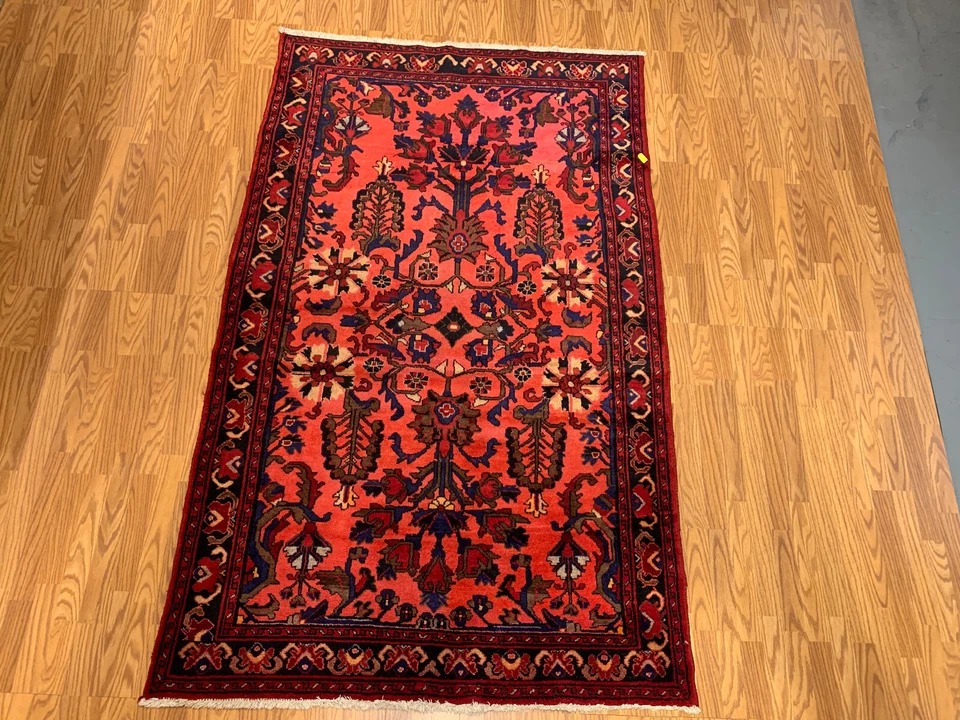 5 X 7.10 Vintage Tribal Red Hand Knotted 100% Wool Vegetable Dye Rug