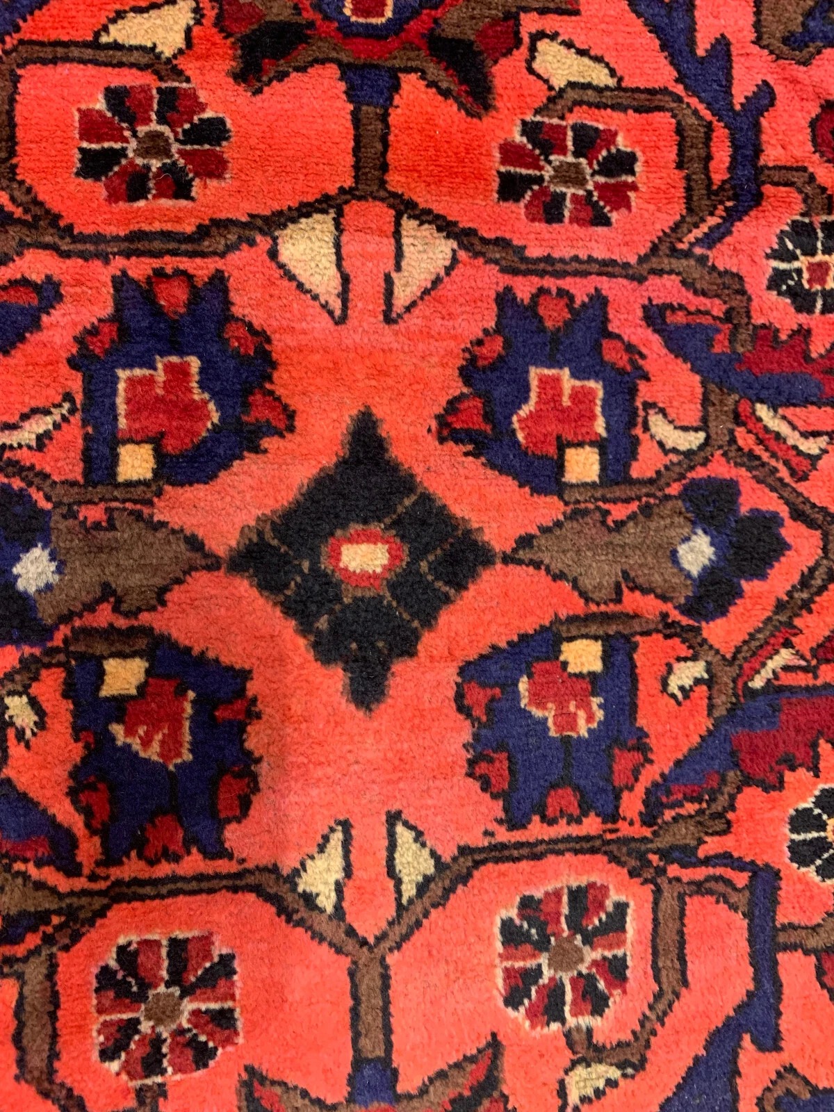 5 X 7.10 Vintage Tribal Red Hand Knotted 100% Wool Vegetable Dye Rug