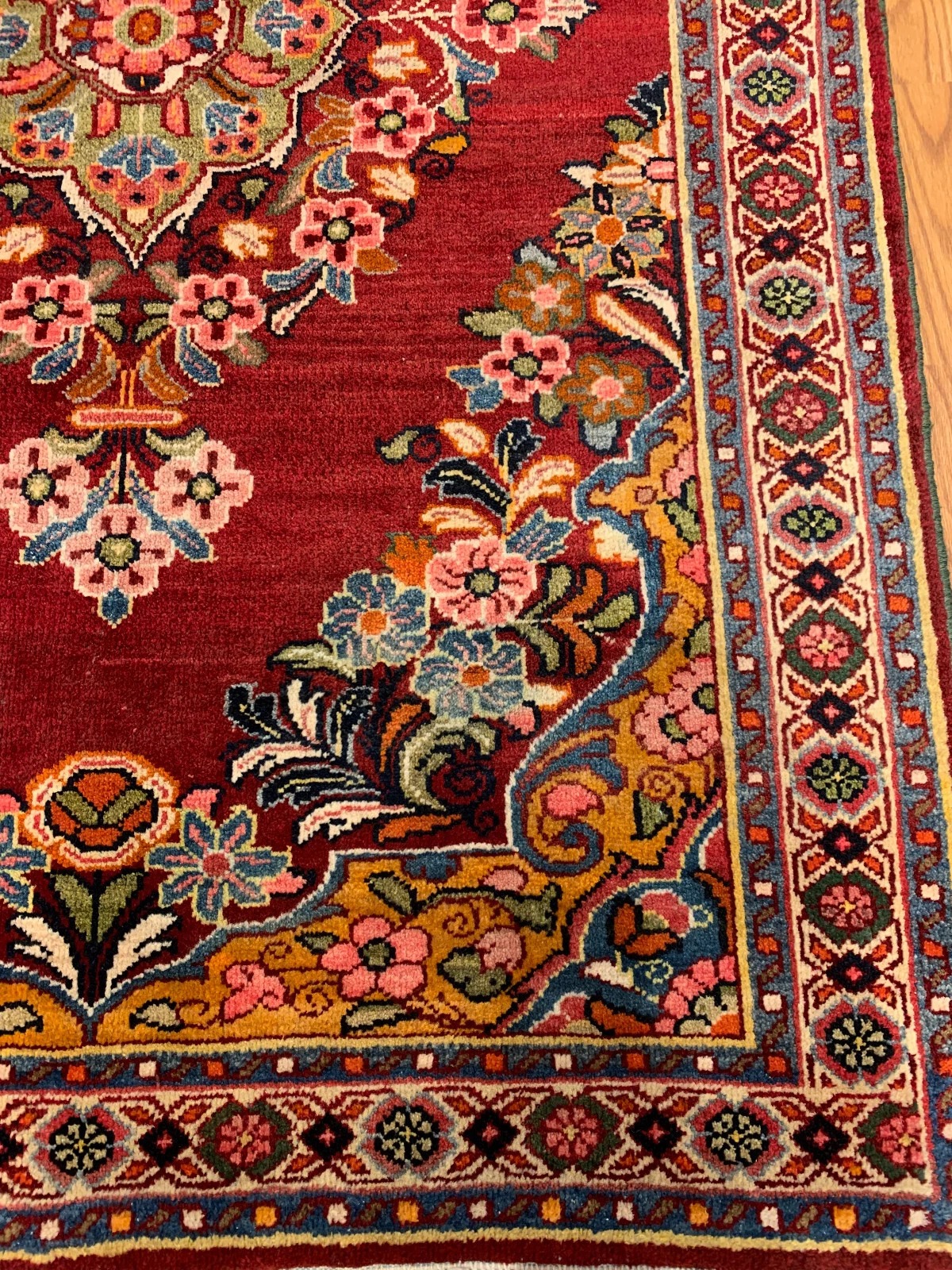 4.4 X 6.5 Vintage Traditional Red Hand Knotted 100% Wool Vegetable Dye Rug