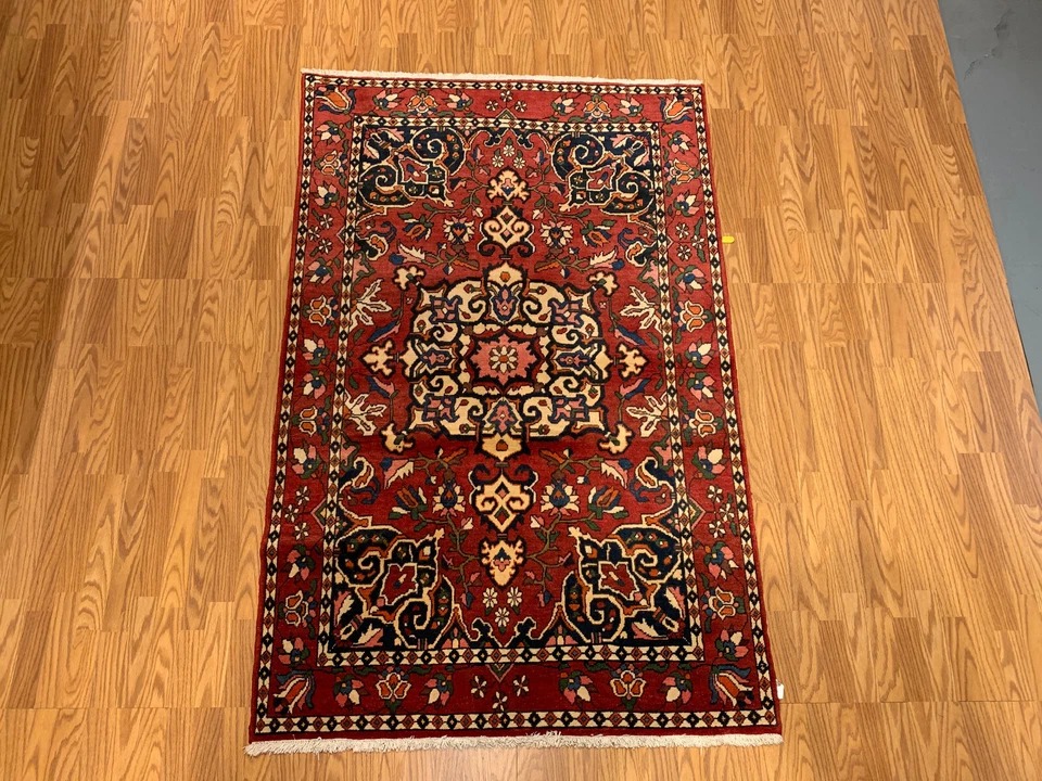 4.5 X 7 ft Vintage Tribal Rust Hand Knotted 100% Wool Vegetable Dye Rug