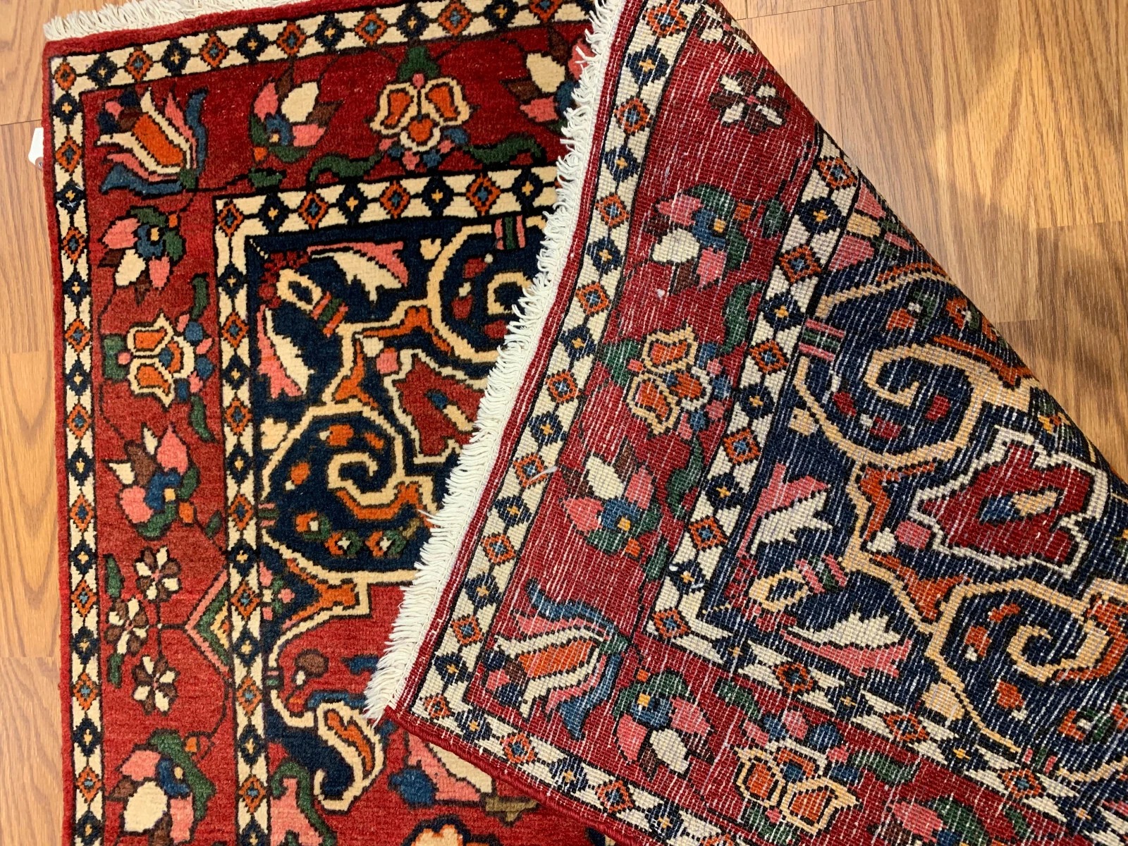 4.5 X 7 ft Vintage Tribal Rust Hand Knotted 100% Wool Vegetable Dye Rug