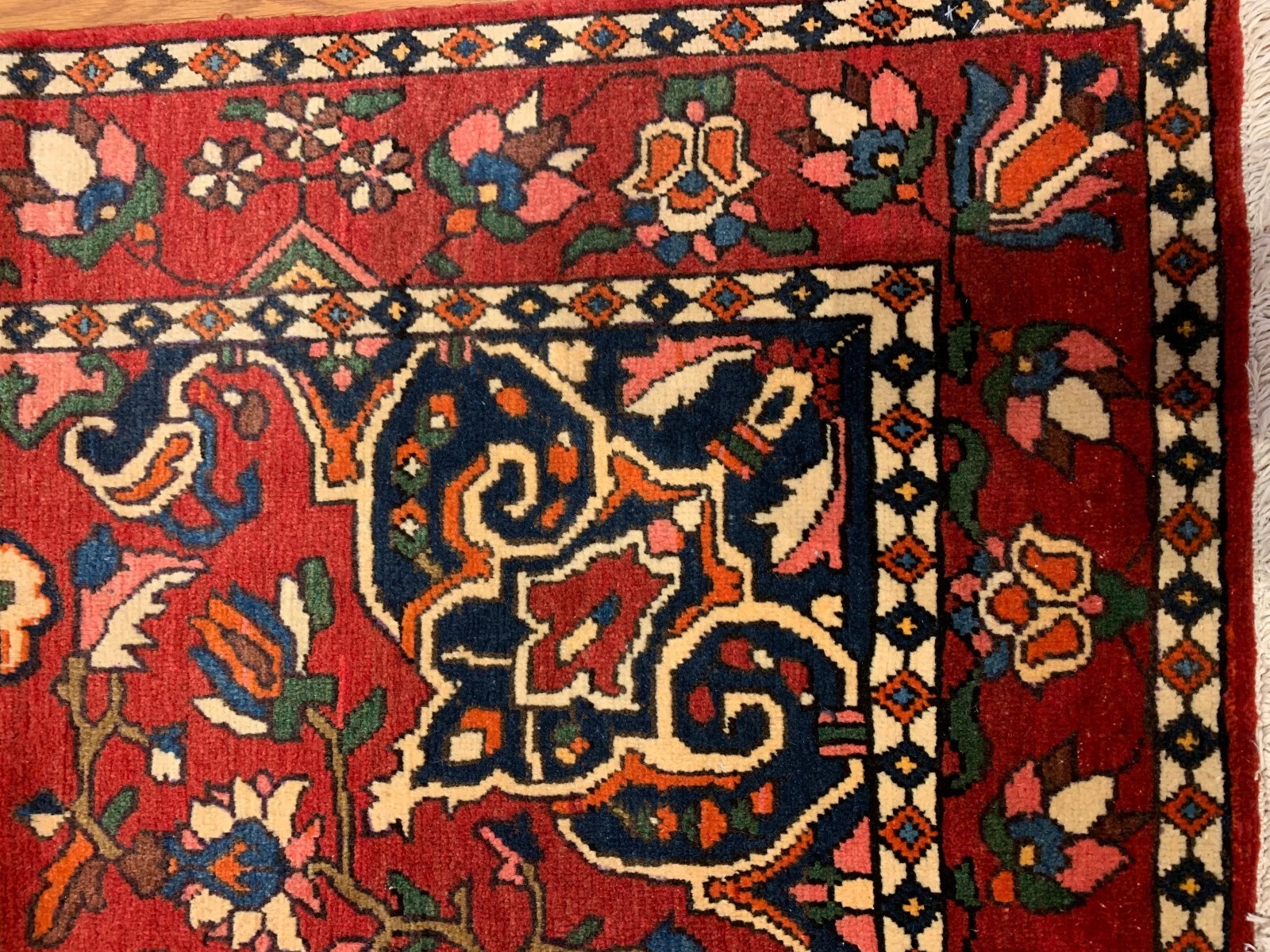 4.5 X 7 ft Vintage Tribal Rust Hand Knotted 100% Wool Vegetable Dye Rug