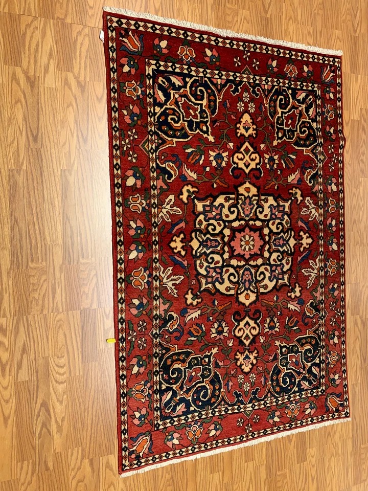 4.5 X 7 ft Vintage Tribal Rust Hand Knotted 100% Wool Vegetable Dye Rug