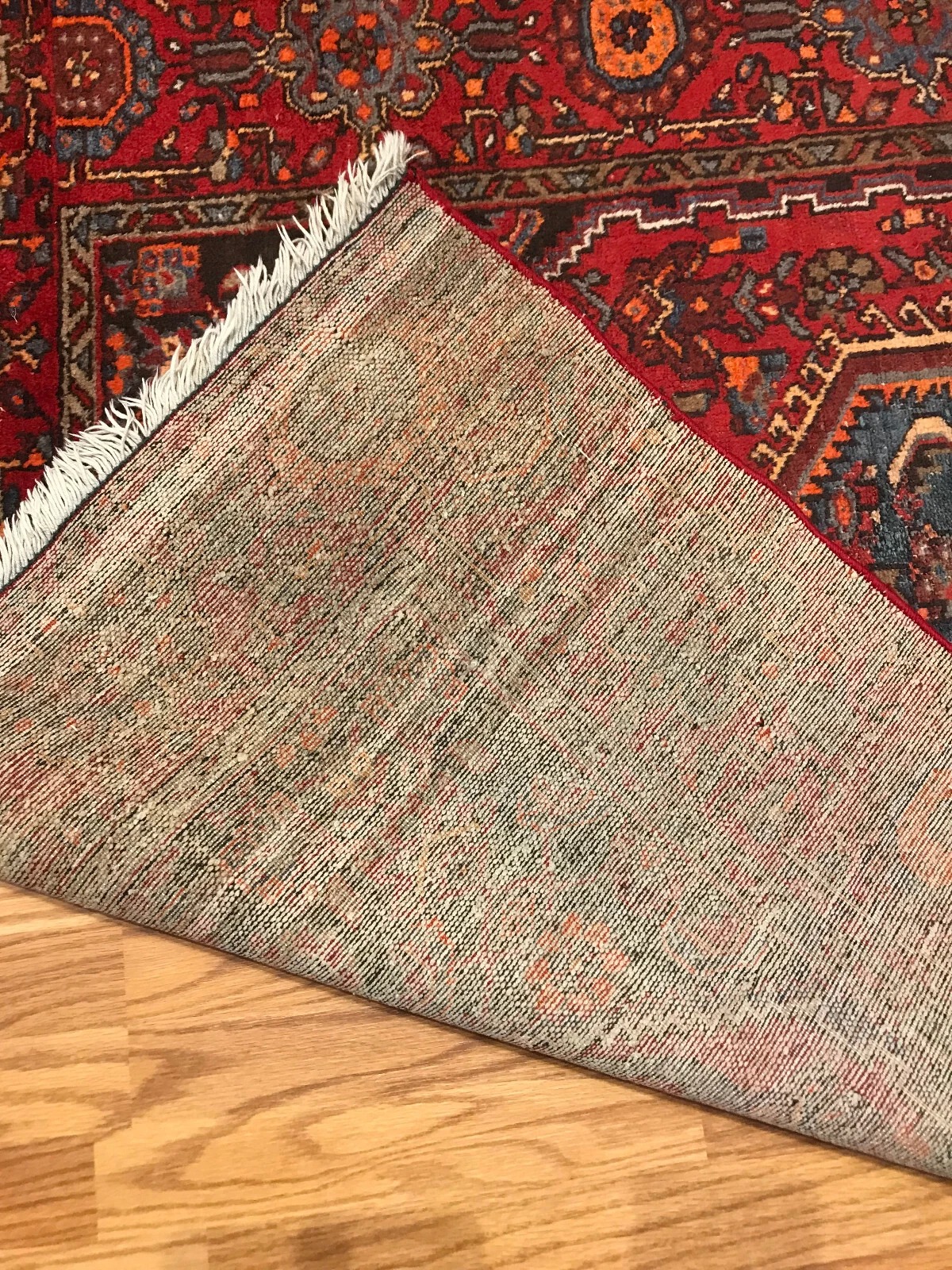 4.4 x 6.7 Vintage Tribal Geometric Red 100% Wool Vegetable Dye
