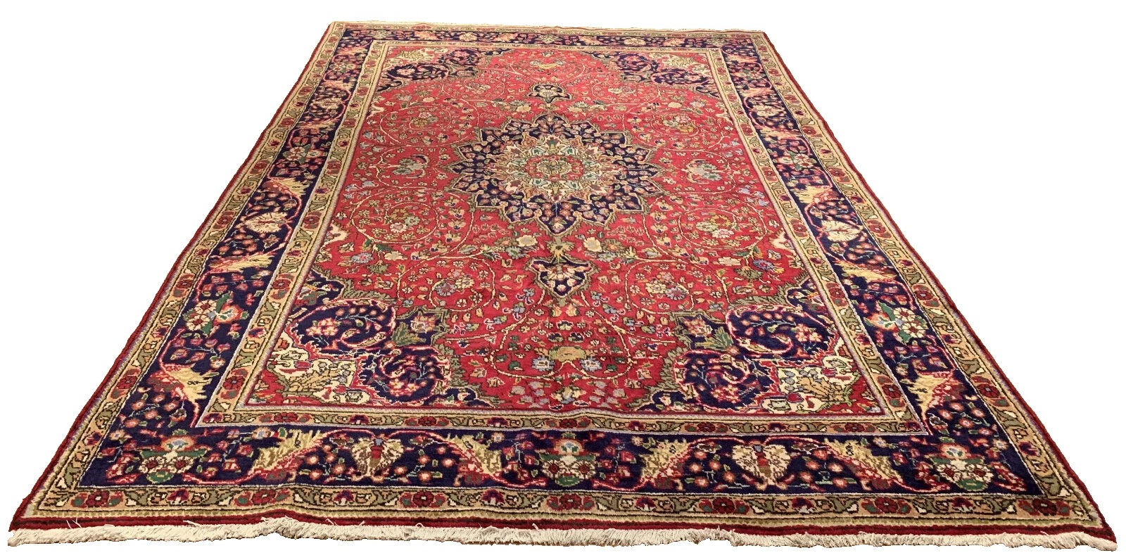 8.2 x 11.9 Vintage 100% Wool Hand Knotted Area Rug