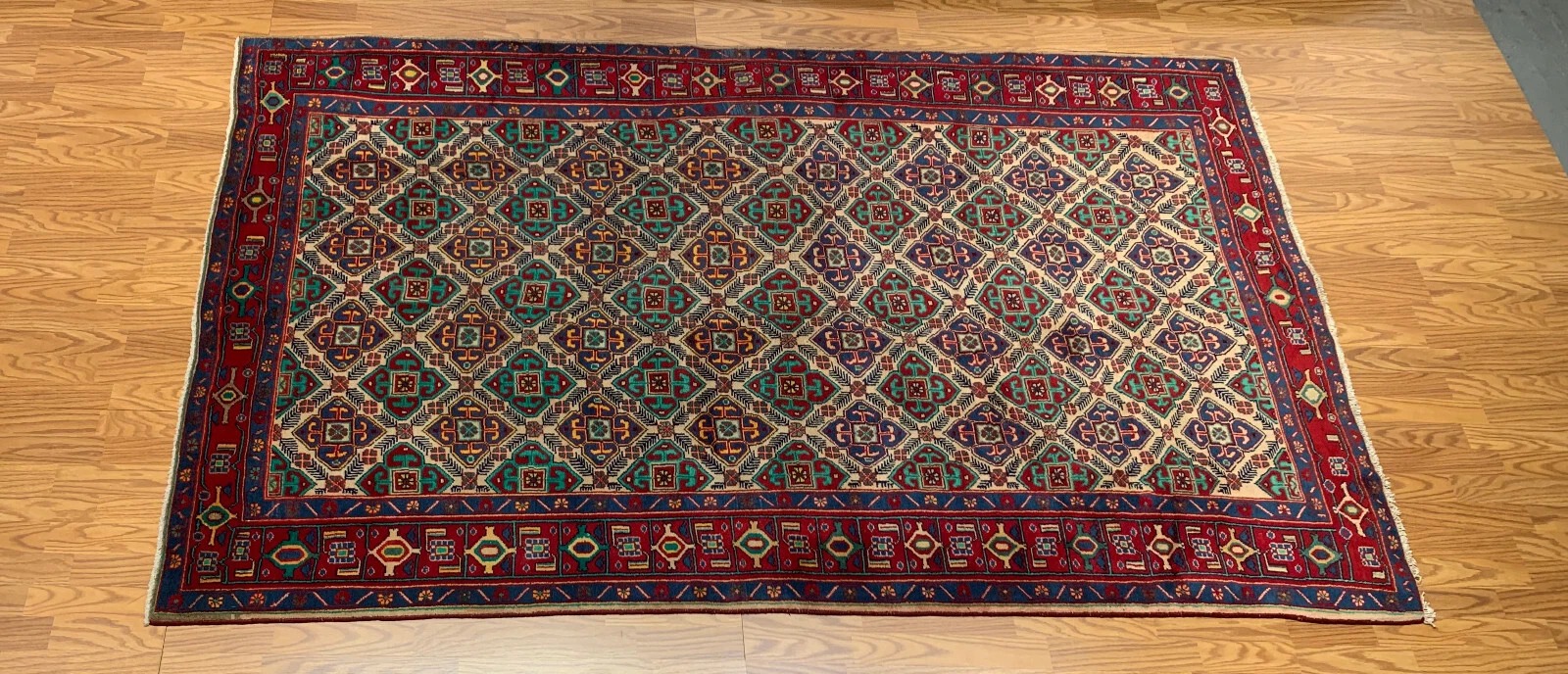 5.4 x 9.5 Vintage Hand Knotted 100% Wool Vegetable Dye Area Rug