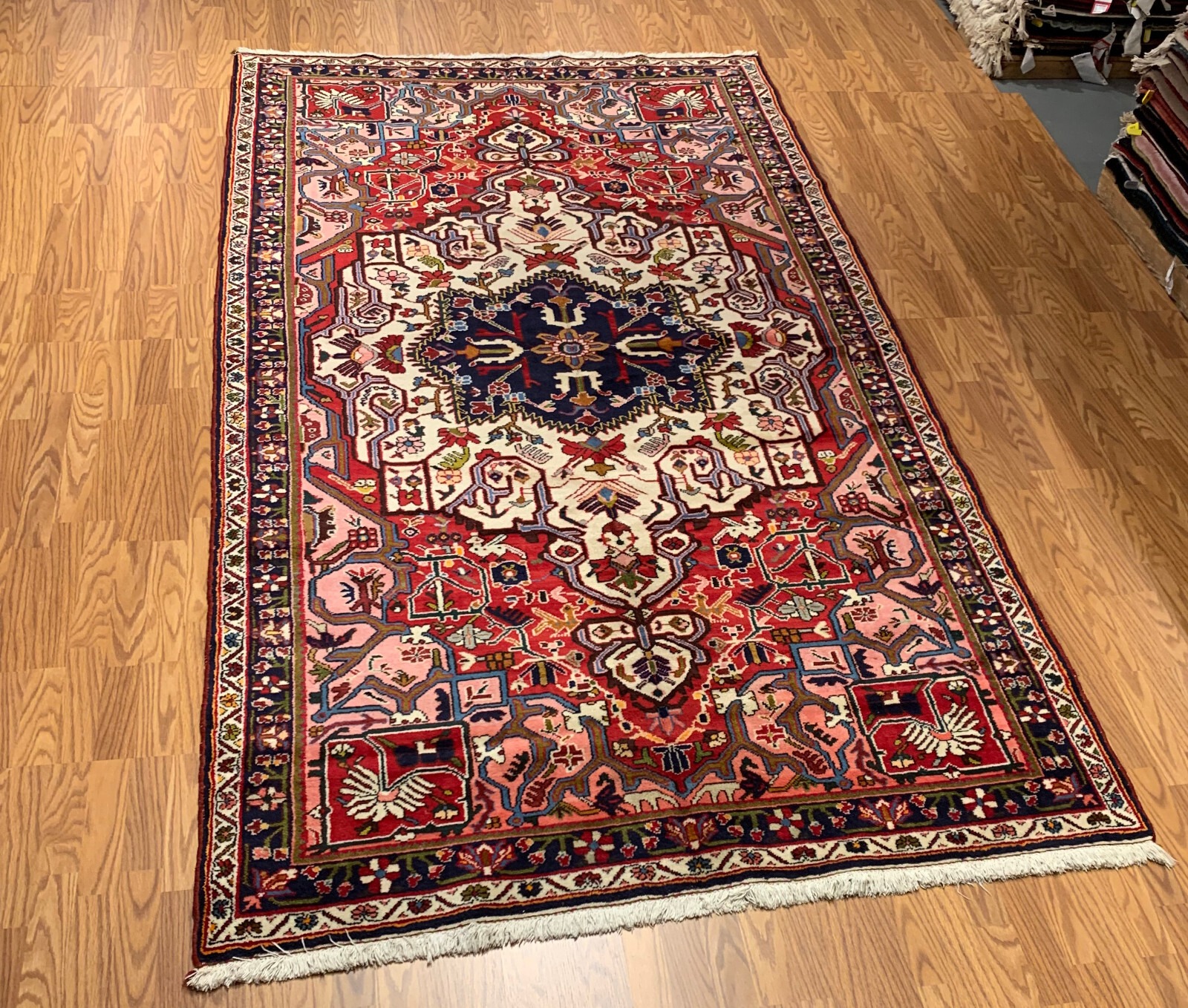 5.7 x 9.11 Vintage Hand Knotted 100% Wool Vegetable Dye Area Rug