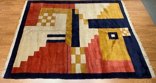7 x 9.6 Vintage Hand Knotted 100% Wool Vegetable Dye Area Rug