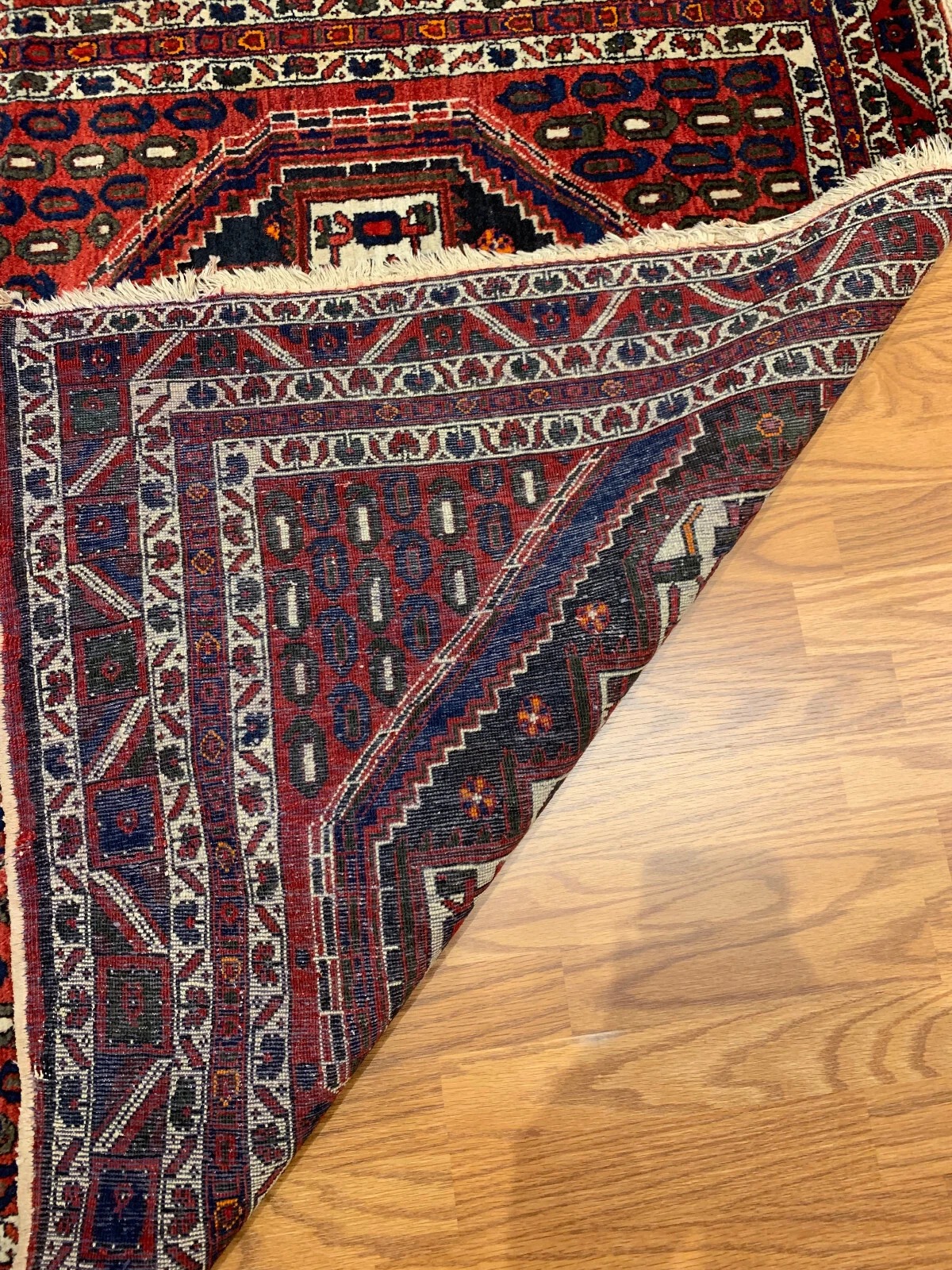4.4 X 6 Vintage Tribal Dusty Rose Hand Knotted 100% Wool Vegetable Dye Rug