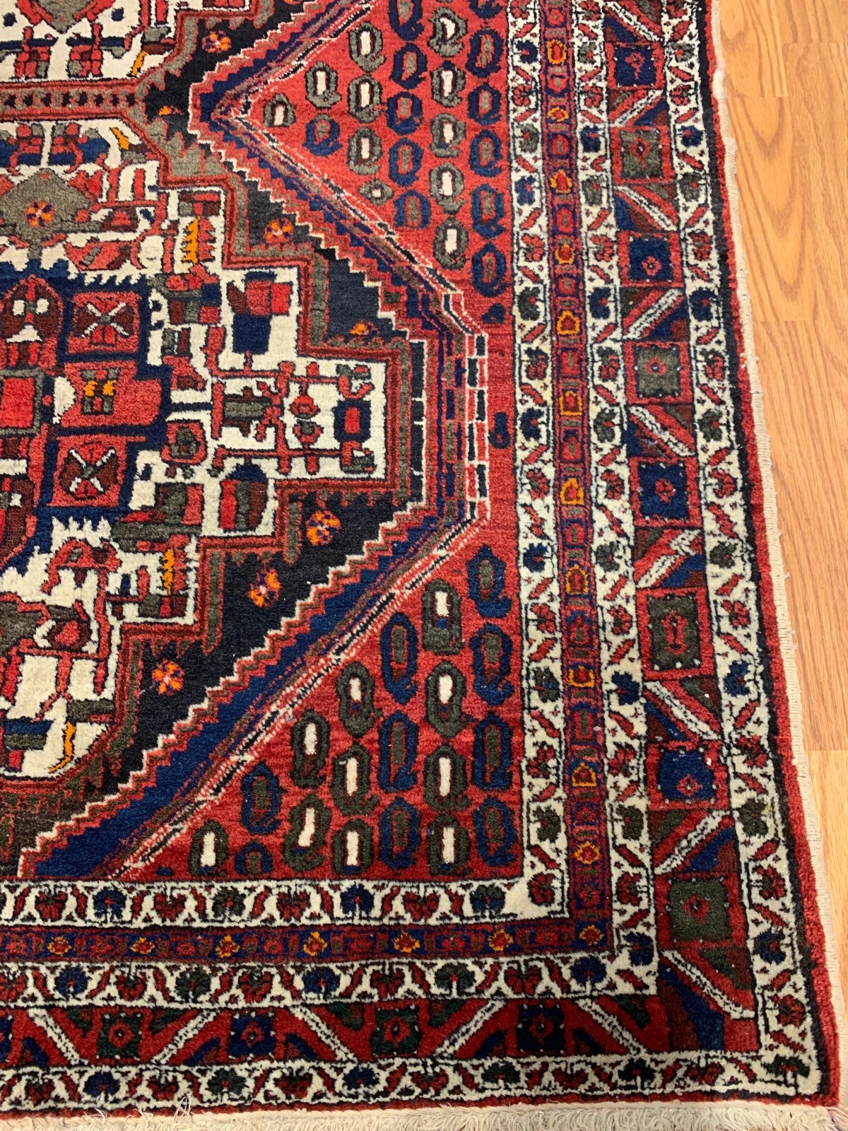 4.4 X 6 Vintage Tribal Dusty Rose Hand Knotted 100% Wool Vegetable Dye Rug