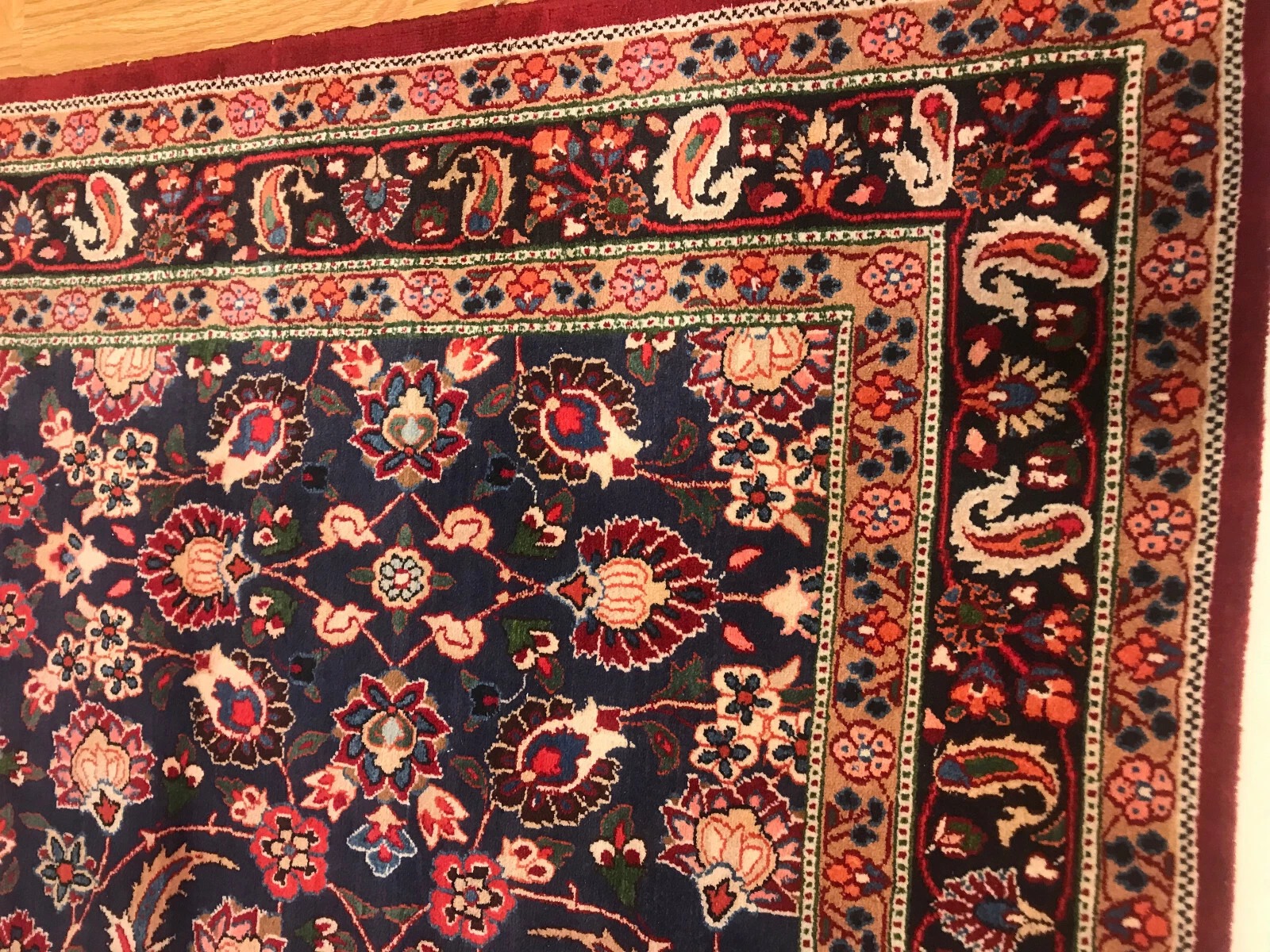 6.7 x 9.8 Vintage 100% Wool Hand Knotted Area Rug