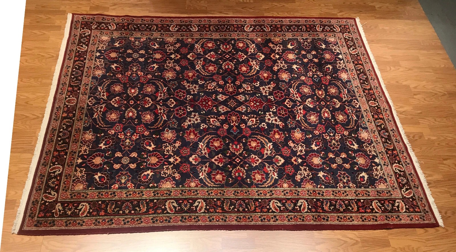6.7 x 9.8 Vintage 100% Wool Hand Knotted Area Rug