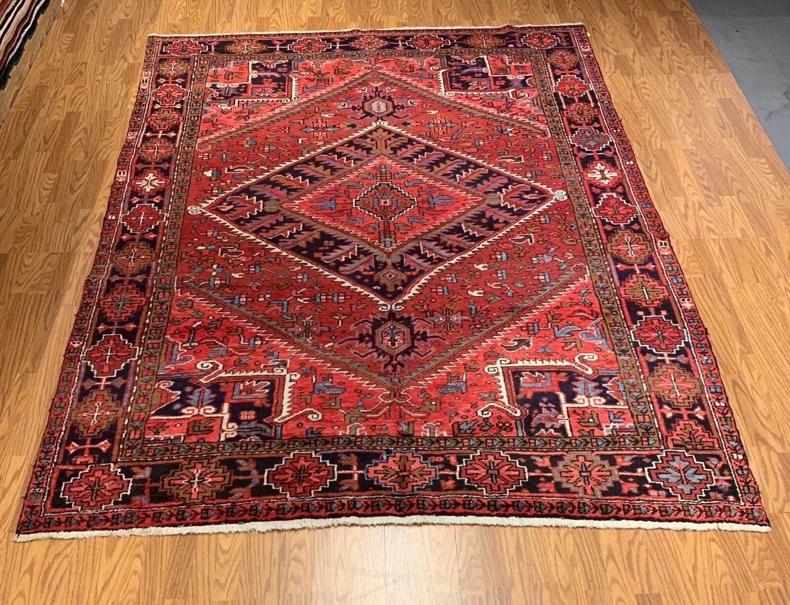 7.3 x9.8 Vintage Hand Knotted 100% Wool Vegetable Dye Area Rug