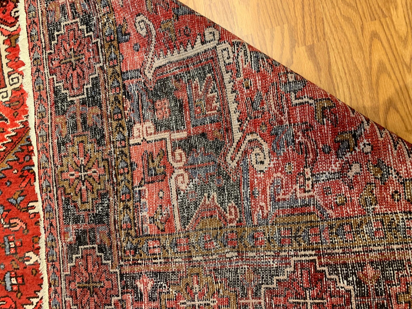 7.3 x9.8 Vintage Hand Knotted 100% Wool Vegetable Dye Area Rug