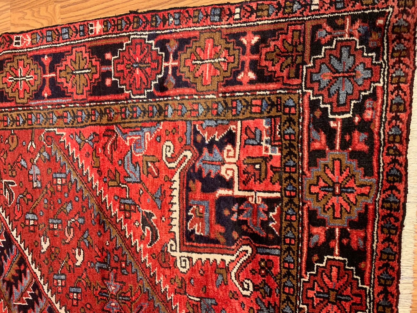 7.3 x9.8 Vintage Hand Knotted 100% Wool Vegetable Dye Area Rug