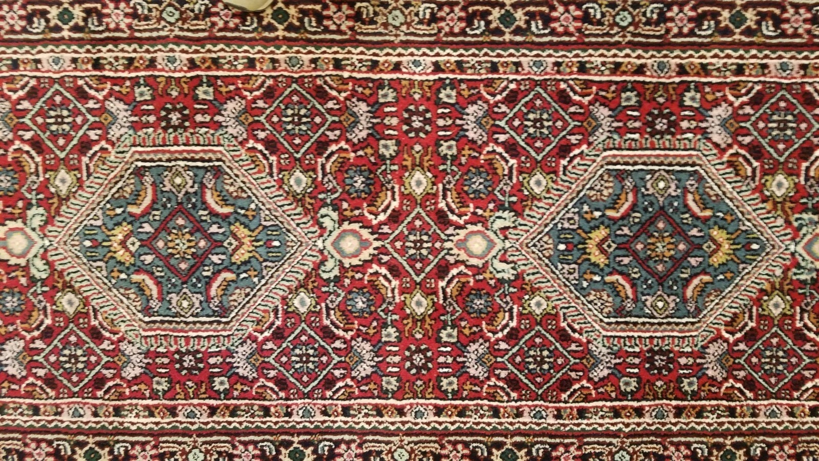 2.6 x 10 Red & Navy Indo Hand Knotted Wool Oriental rug