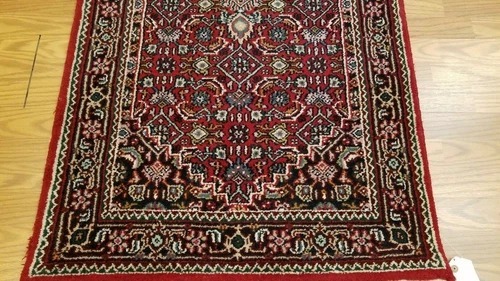 2.6 x 10 Red & Navy Indo Hand Knotted Wool Oriental rug