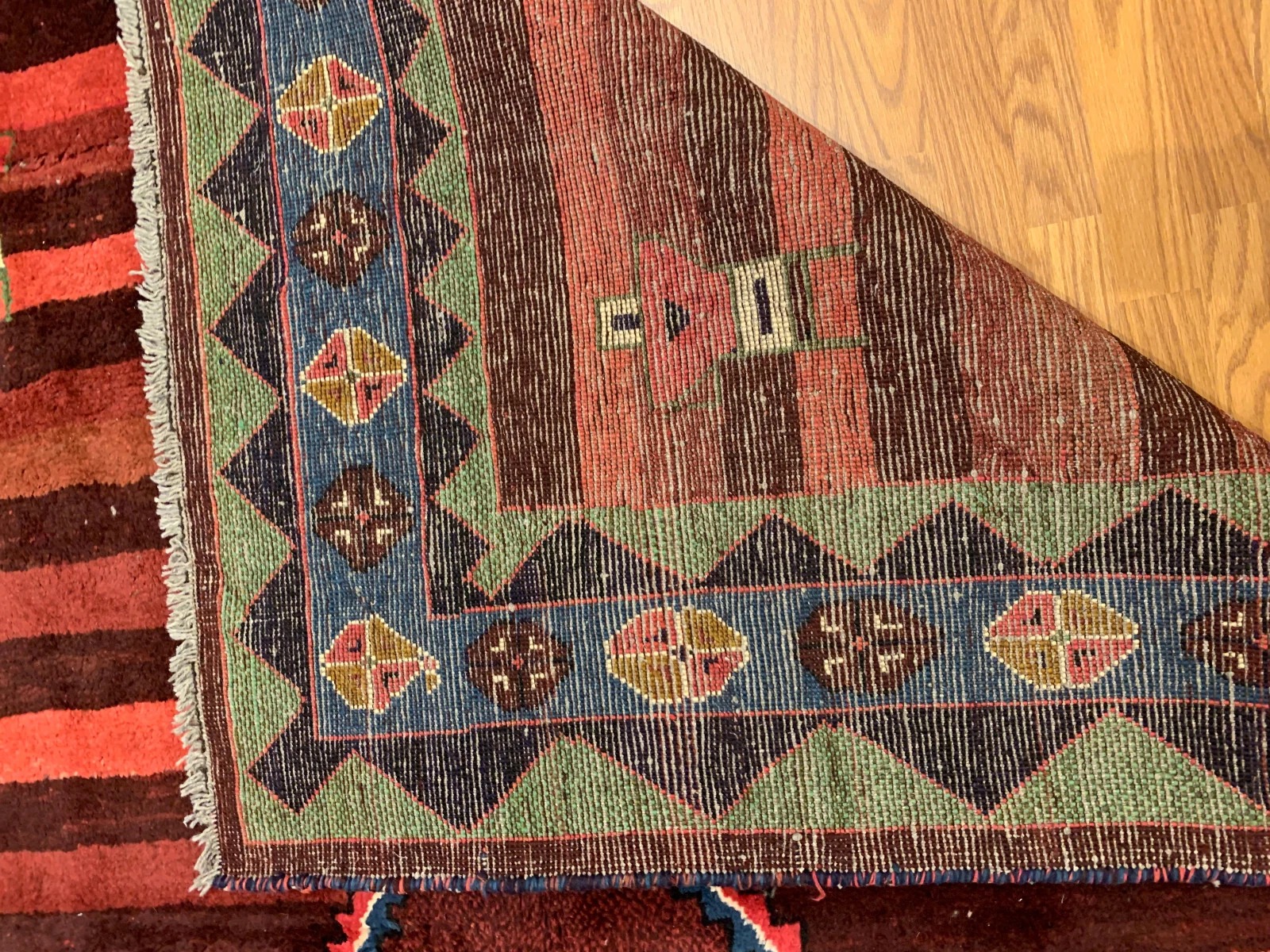 7.2 x 10.1 Vintage Hand Knotted 100% Wool Vegetable Dye Area Rug