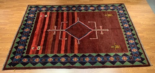 7.2 x 10.1 Vintage Hand Knotted 100% Wool Vegetable Dye Area Rug