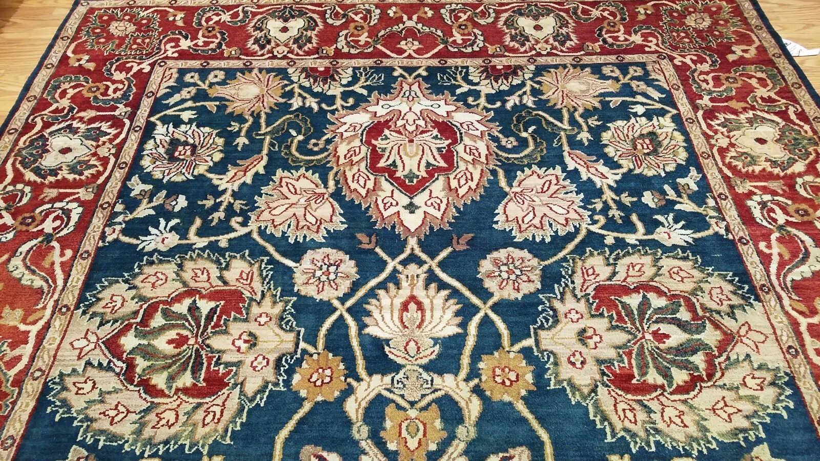 8 x 10 Royal Blue Indo Sultanabad Hand Knotted Wool Rug