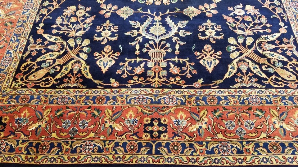 8 x 10 Stunning Beautiful fine Quality Indo Sarouk Hand Knotted Wool Rug