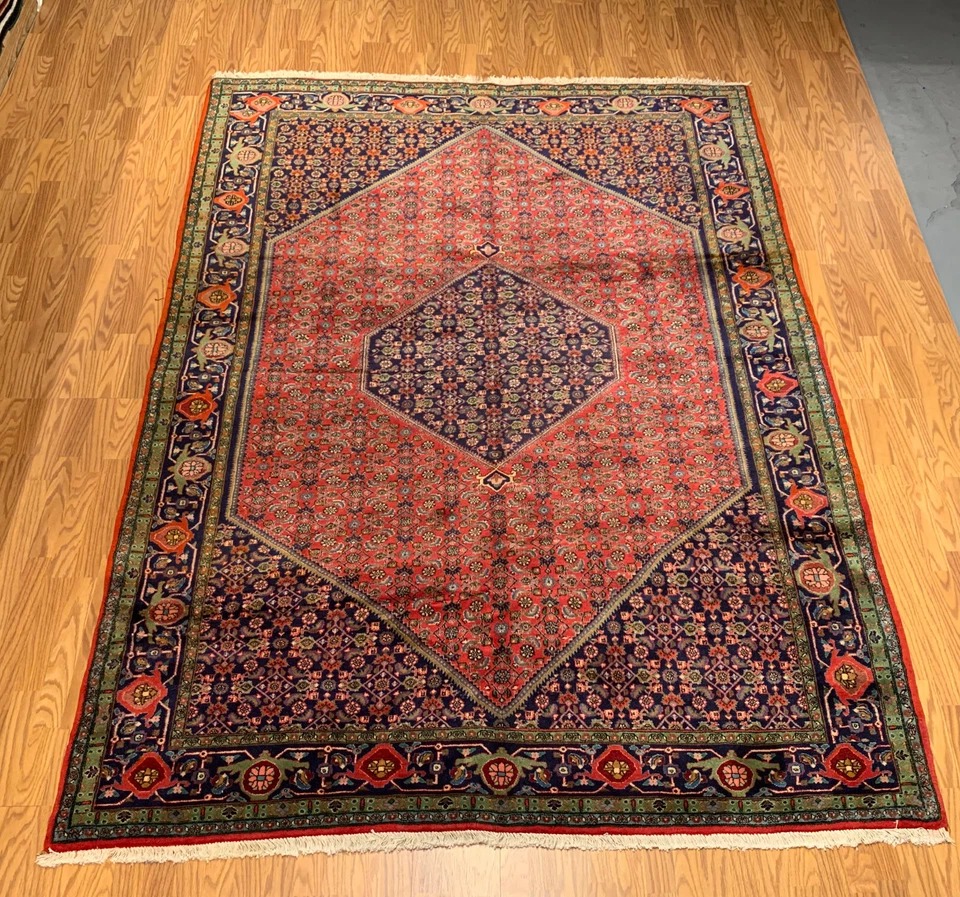 7 x 9.7 Vintage Hand Knotted 100% Wool Vegetable Dye Area Rug
