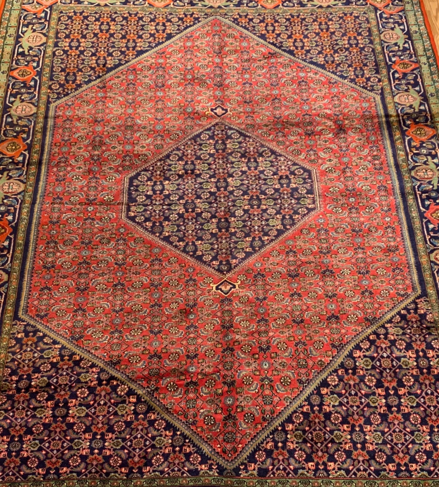 7 x 9.7 Vintage Hand Knotted 100% Wool Vegetable Dye Area Rug
