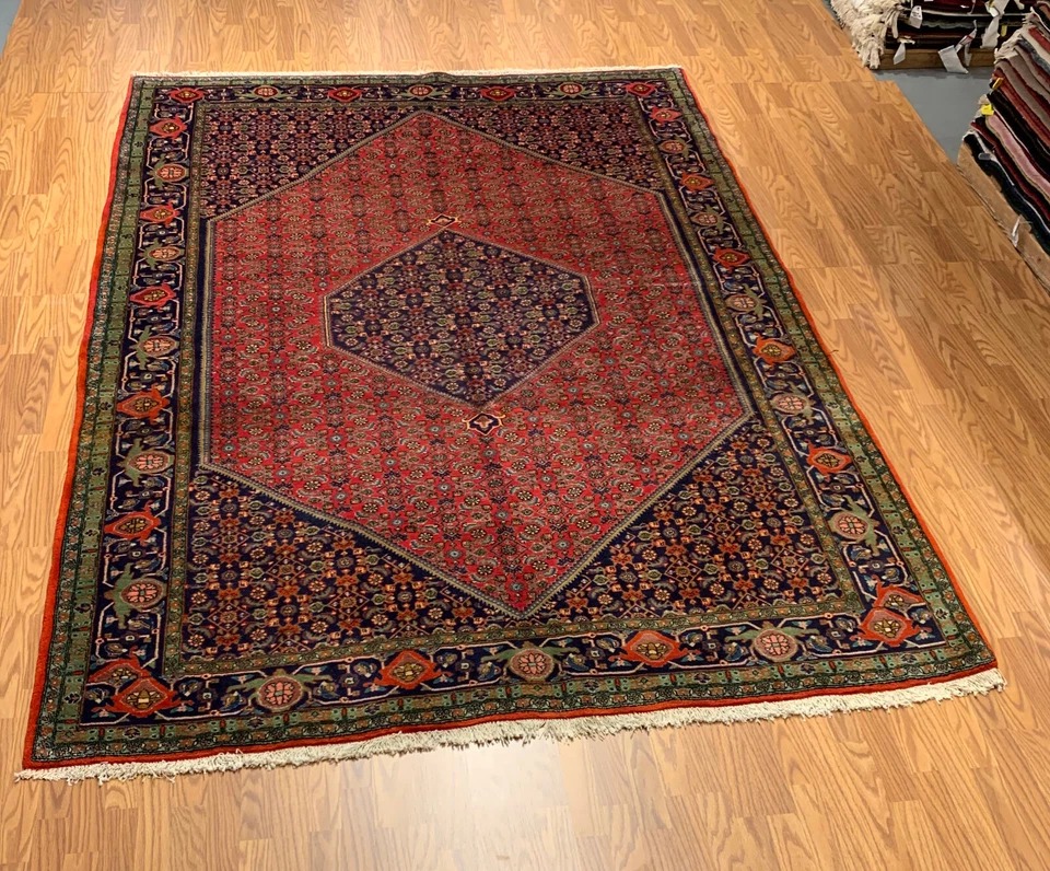 7 x 9.7 Vintage Hand Knotted 100% Wool Vegetable Dye Area Rug