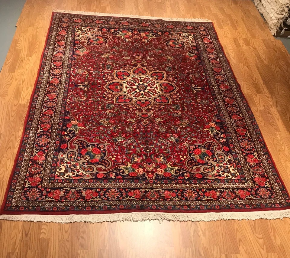 6.8 x 9.10 Vintage 100% Wool Hand Knotted Area Rug