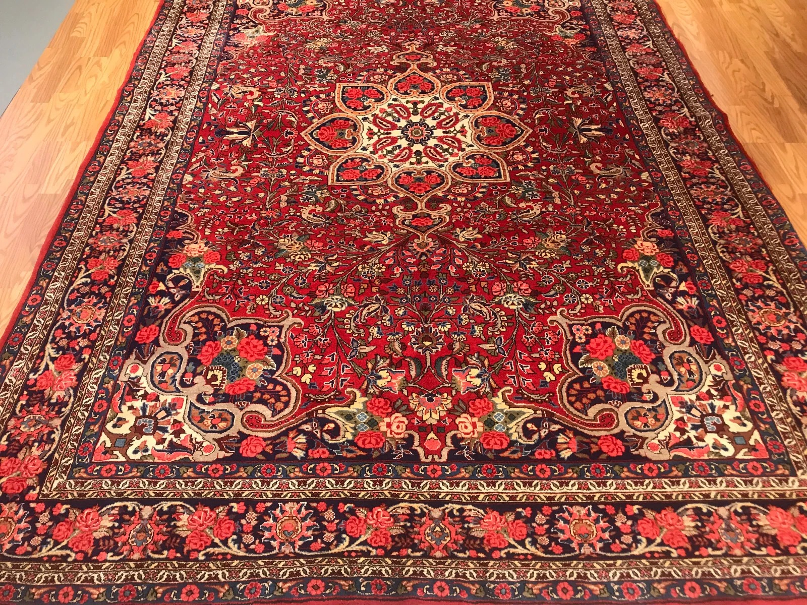 6.8 x 9.10 Vintage 100% Wool Hand Knotted Area Rug